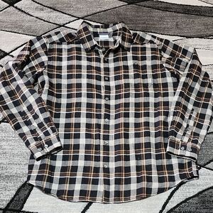 COLUMBIA PLAID LIGHTWEIGHT FLANNEL BUTTON-DOWN LONGSLEEVE SHIRT XL